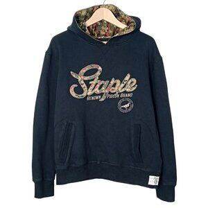 Staple Pigeon Mens Hoodie Sweatshirt Black Cotton Blend Embroidered Size Large